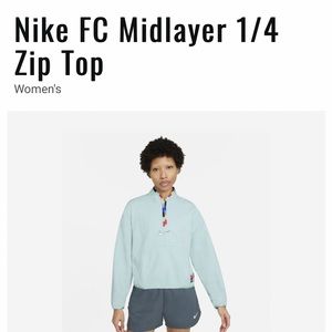 BRAND NEW NIKE FC MIDLAYER 1/4 ZIP TOP WOMEN SWEATER GREEN SZ XS